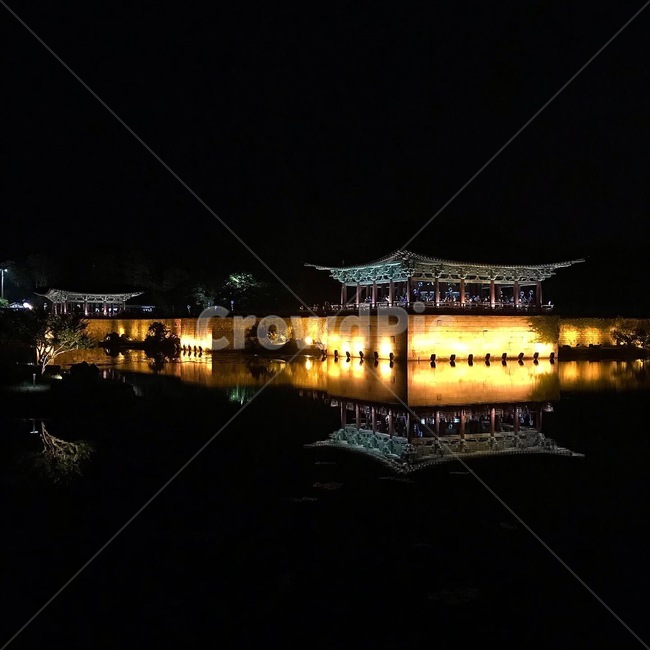 문화재,동궁과월지,경주,야경,호수