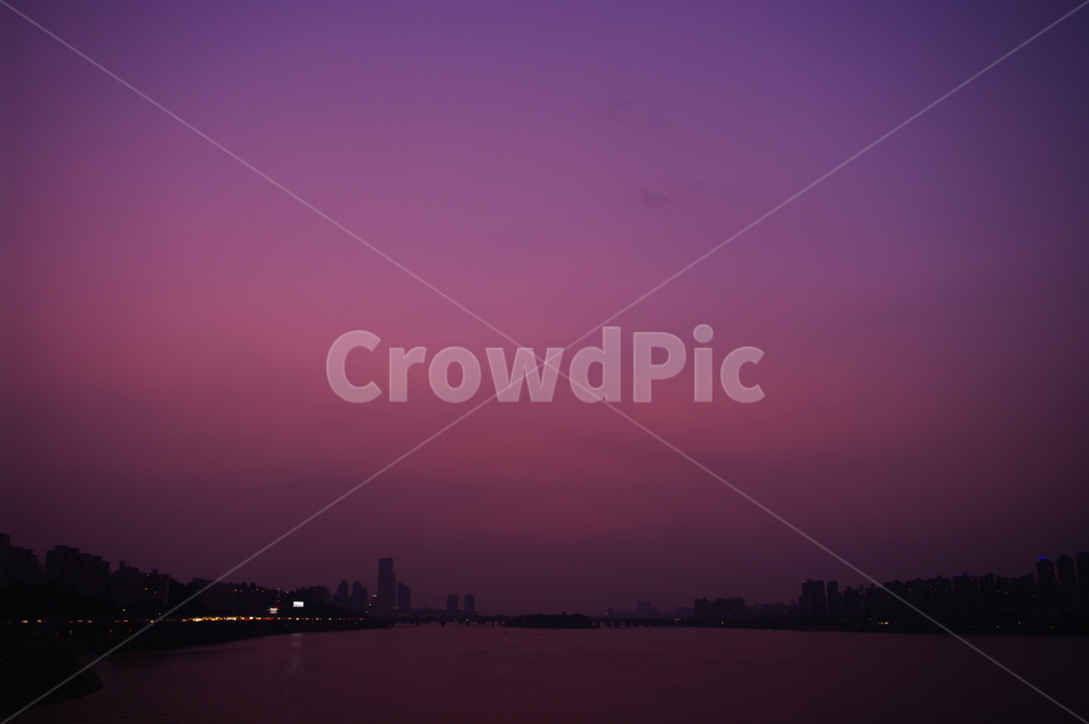 한강,노을,하늘,도시,color,강