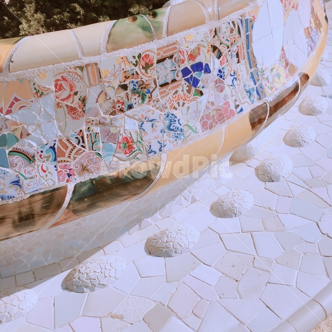 벤치,문양,패치,타일,모자이크,구엘공원,유럽감성,감성사진,가우디,건축,풍경,외국,색감