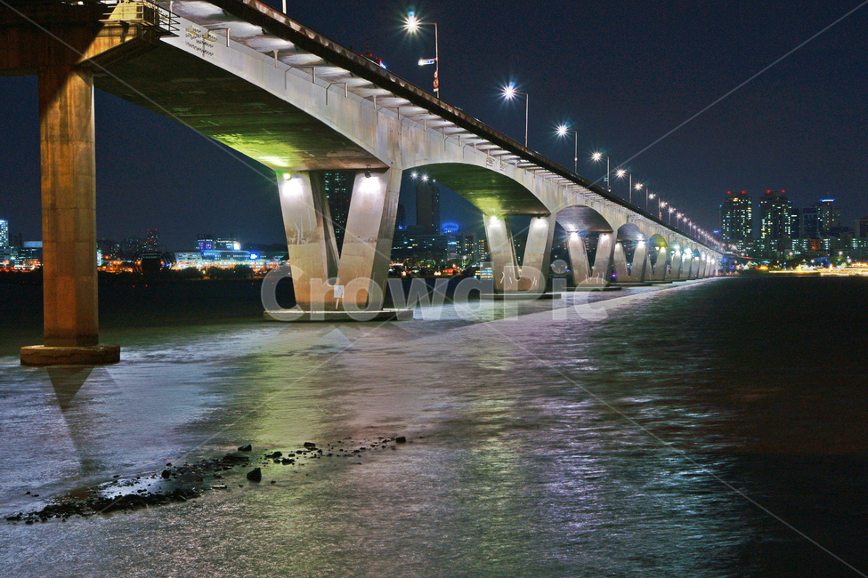 night view,Han River Bridge,Wonhyo Bridge,bridge,DBAC method,lighting,Han River