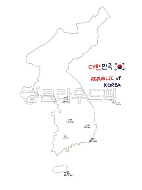 map,지도,대한민국,전도,일러스트,손그림