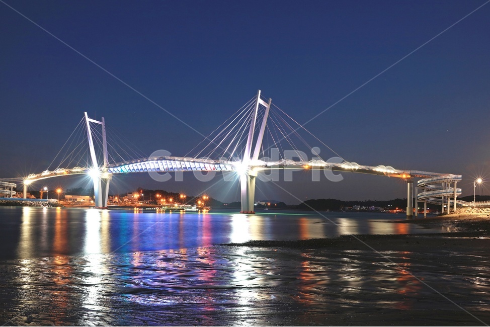 충남,태안,대하랑꽃게랑다리,야경,태안야경,bridge,다리