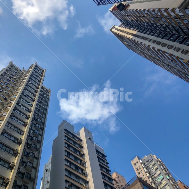 하늘,풍경,파란,아파트,구름