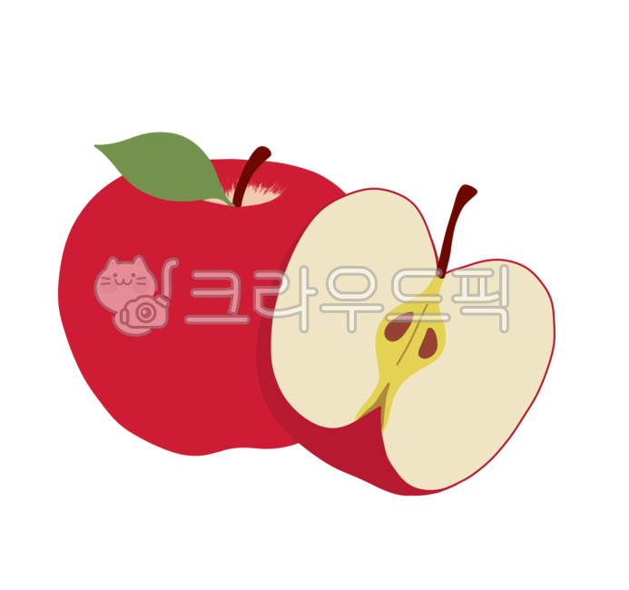 과일,식품,음식재료,재료,식재료,손그림,일러스트,나뭇잎,png,food,음식,apple,사과
