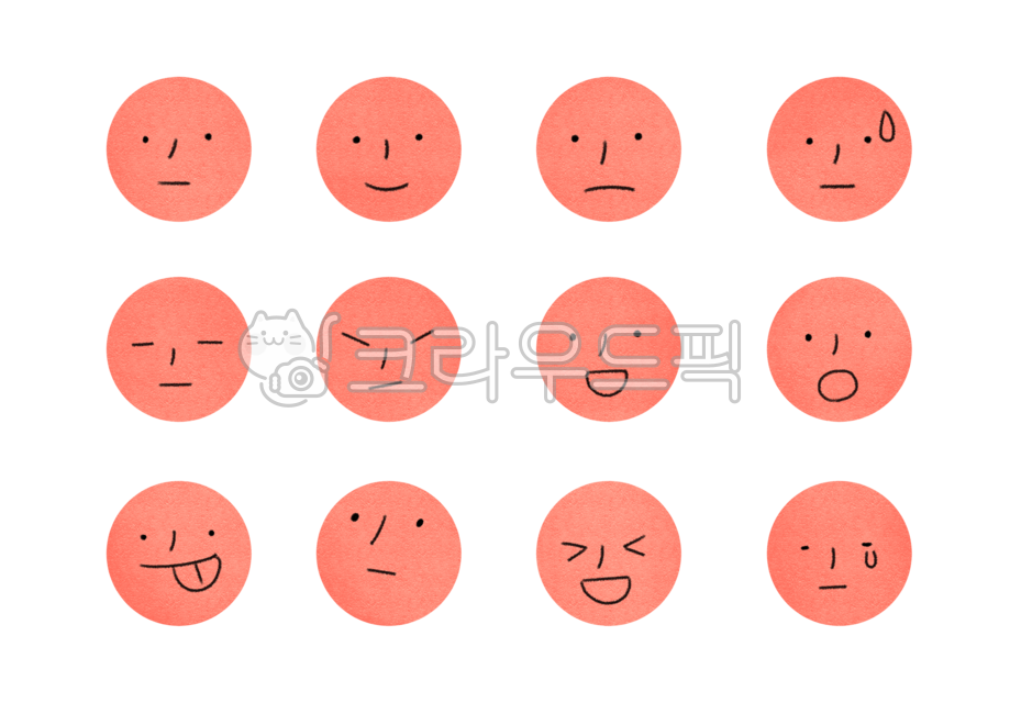 이모티콘, 이모지, 얼굴, 표정, 얼굴표정, 사진,이미지,일러스트,캘리그라피 - bootan작가