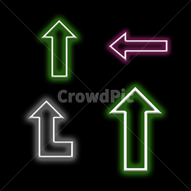 그래픽,graphic,일러스트,illustration,디자인,design,네온,네온사인,neon,네온효과,화살표,입체적인,arrow,방향,표시,빛나는,효과,장식,라인,line,선,초록,핑크,green,pink,블랙,black