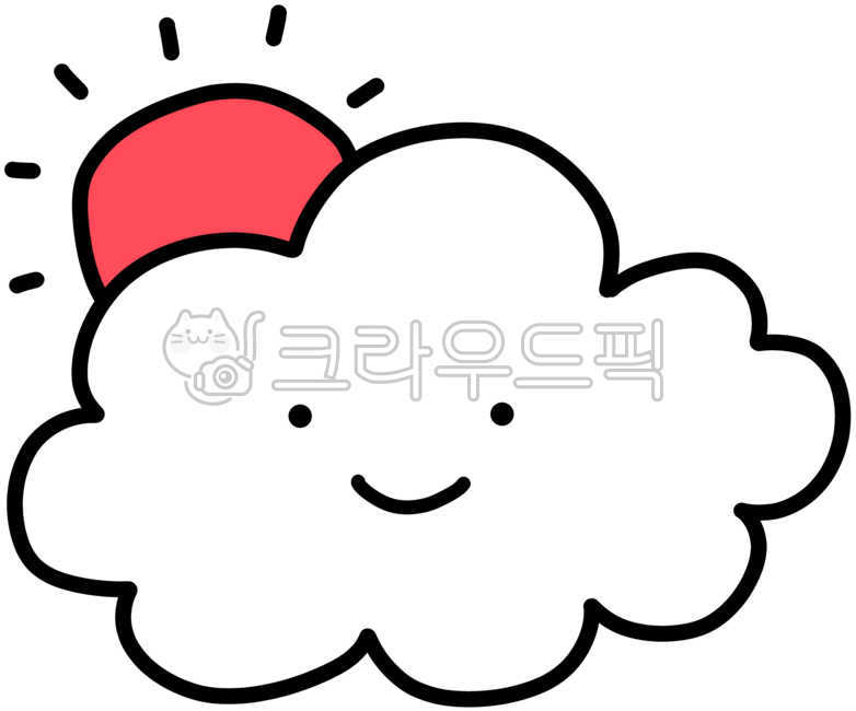 이모티콘,이모지,심플,손그림,귀여운,그림,일러스트,일기,예보,일기예보,구름,해,태양,구름많음,해조금,바람,날씨,기상