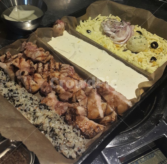 삼겹살,치즈,음식,돼지고기,육류