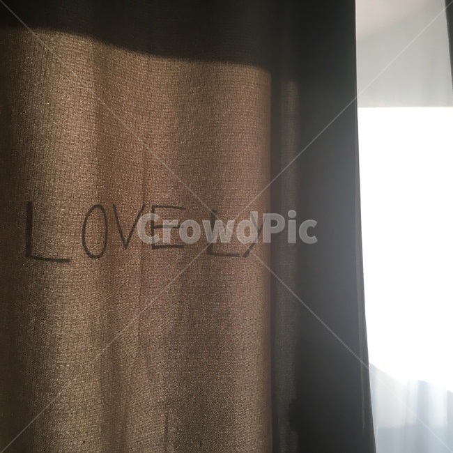 lovely,커튼,빛,그림자,창문