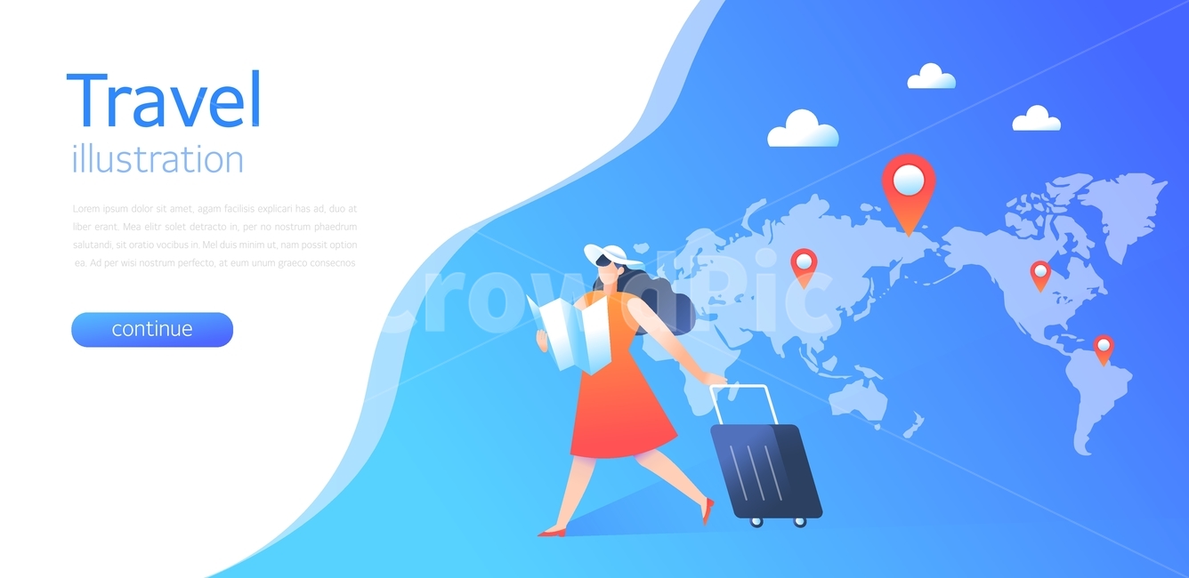 세계지도,여자,캐리어,모자,구름,여행,휴가,바캉스,세계여행,여행,휴가,traveling,vacation,trip,그래픽,일러스트레이션,graphic,illustration