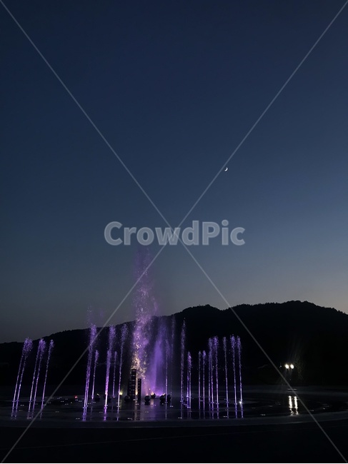 water,물,분수,달,밤,감성