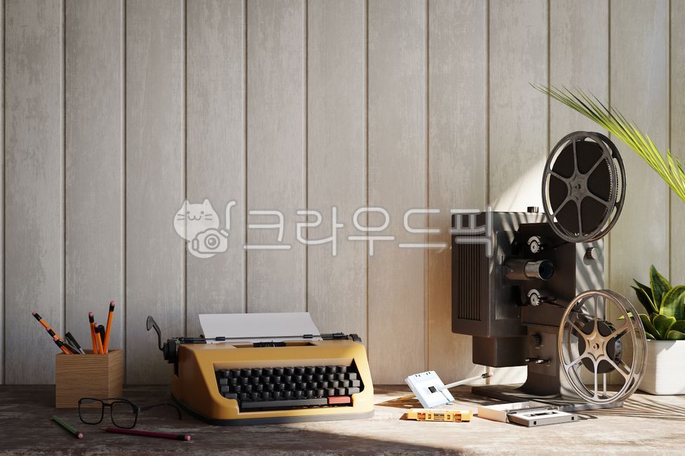 배경,책상,벽,레트로,빈티지,백그라운드,올드,타자기,영사기,영화,무비,우드,나무