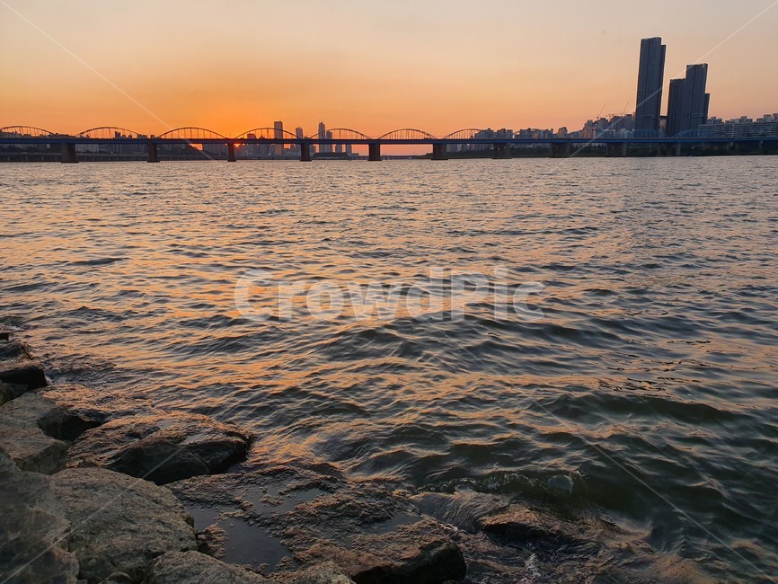 노을,일몰,대교,자연,서래섬,water,물,outdoors,옥외,waterfront,워터 프론트,도시,풍경,city,landscape,한국도시풍경,한국도시경관,korea cityscape