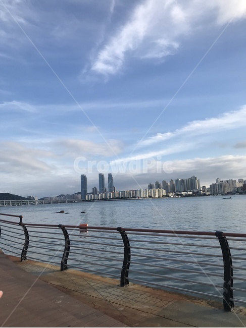 바다,구름,하늘,도시,건물