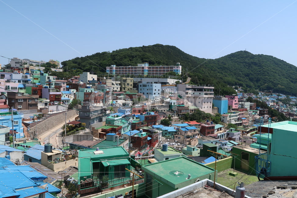 outdoors,옥외,nature,자연,landscape,경치,scenery,풍경,부산,마을,집,산,하늘,view,busan,korea,valley,house,mountain,sky,bluesky