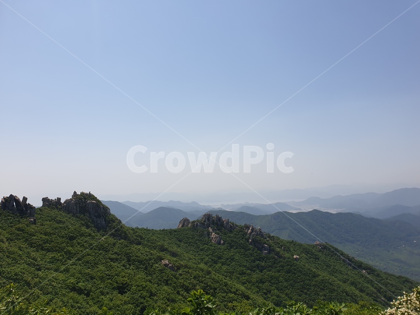 등산,운동,나무,푸른하늘,바위,풍경,산악