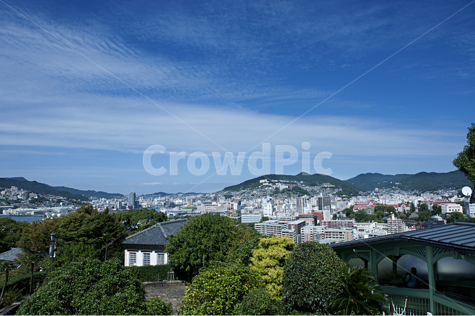 하늘,파란,구름,항구도시,바다,마을