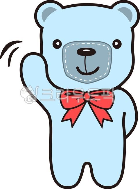 곰,곰돌이,곰인형,테디베어,안녕,인사,귀여운,바이바이,봉제인형,인형,손흔드는,리본