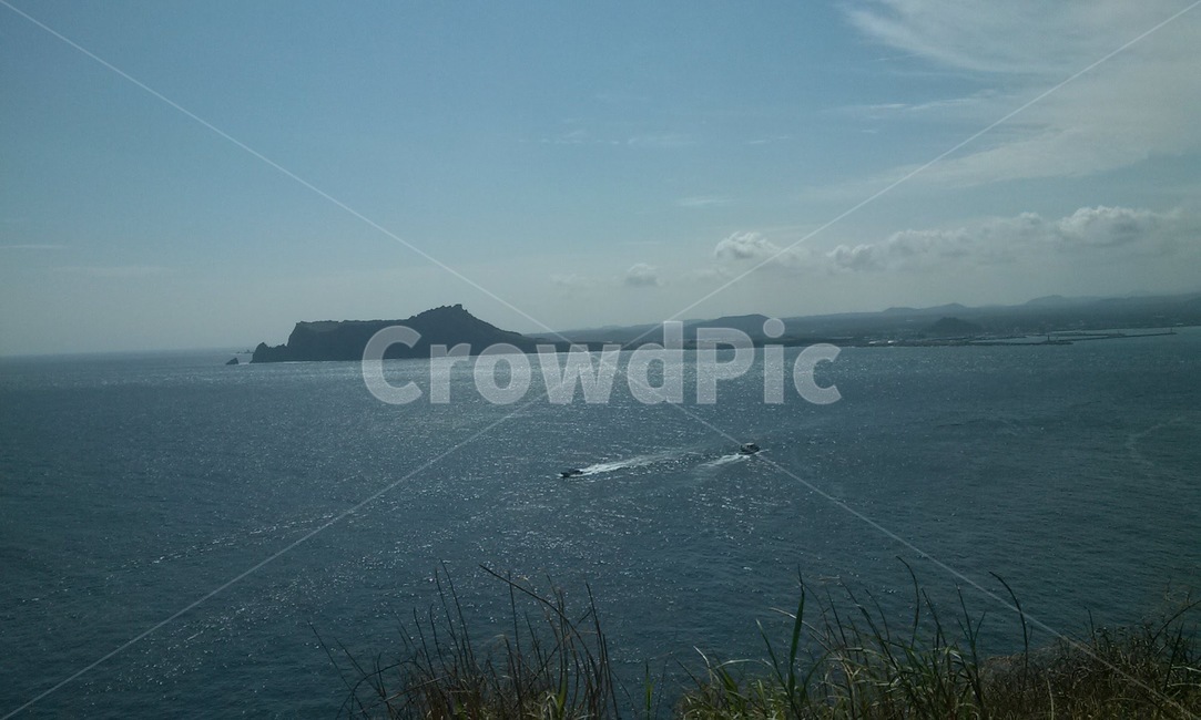 성산일출봉,바다,제주도,배,하늘