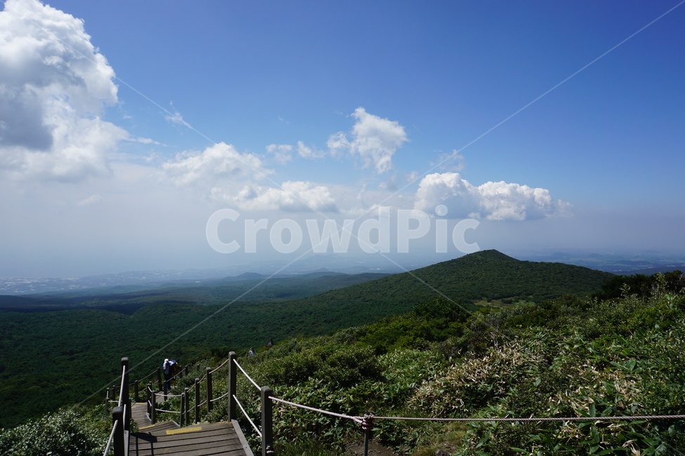 한라산,영실코스,병풍바위,푸른,하늘,등산로,등산,제주,풍경,구름