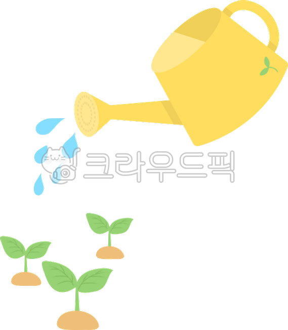 green leaves,sprout,watering,water aperture,plant,watering can,water aperture illustration