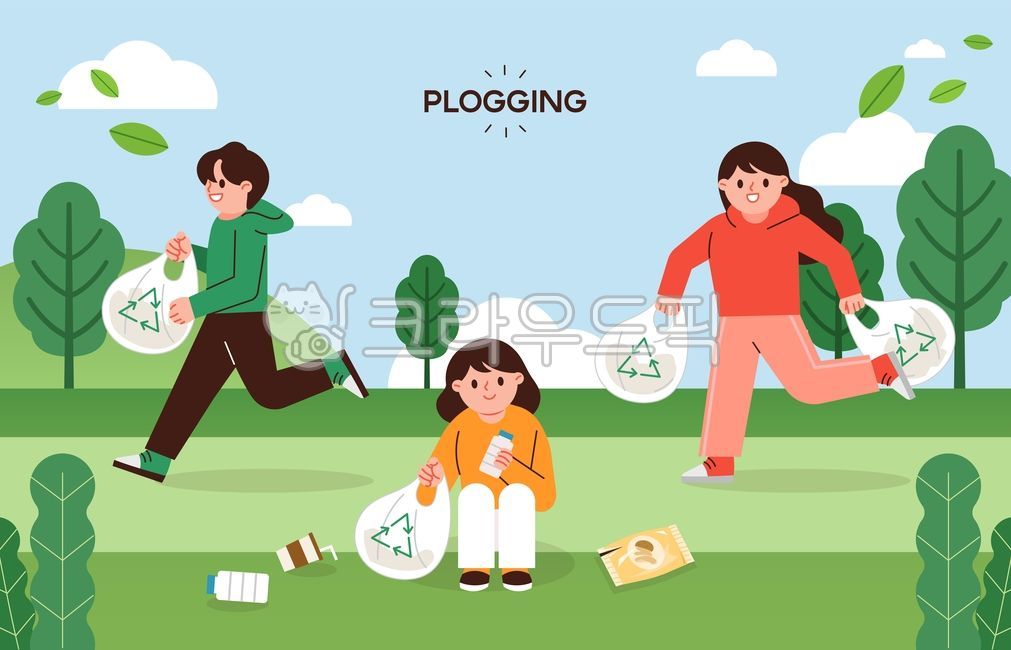 친환경,환경,그린,플로깅,달리기,쓰레기줍기,쓰레기수거,공원,초록색,야외,달리는,남자,운동,여자,줍고있는,나무,식물,하늘,에코,자연,환경보호,자연친화적,지구,실천,캠페인,일러스트,사람,인물,캐릭터,귀여운,벡터,지속가능한,라이프스타일