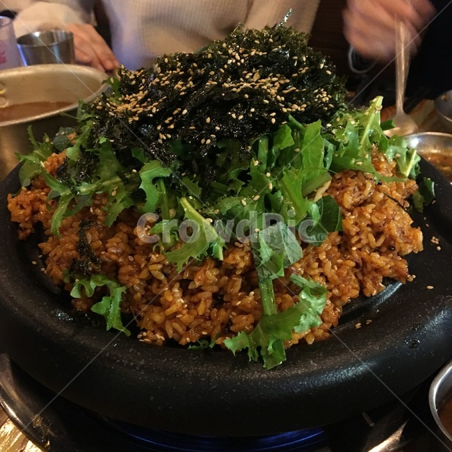 음식,저녁,식사,볶음밥,철판볶음밥,철판,한국음식,한식,요리,후식,meal,food,dishes,cook,김,상추,야식