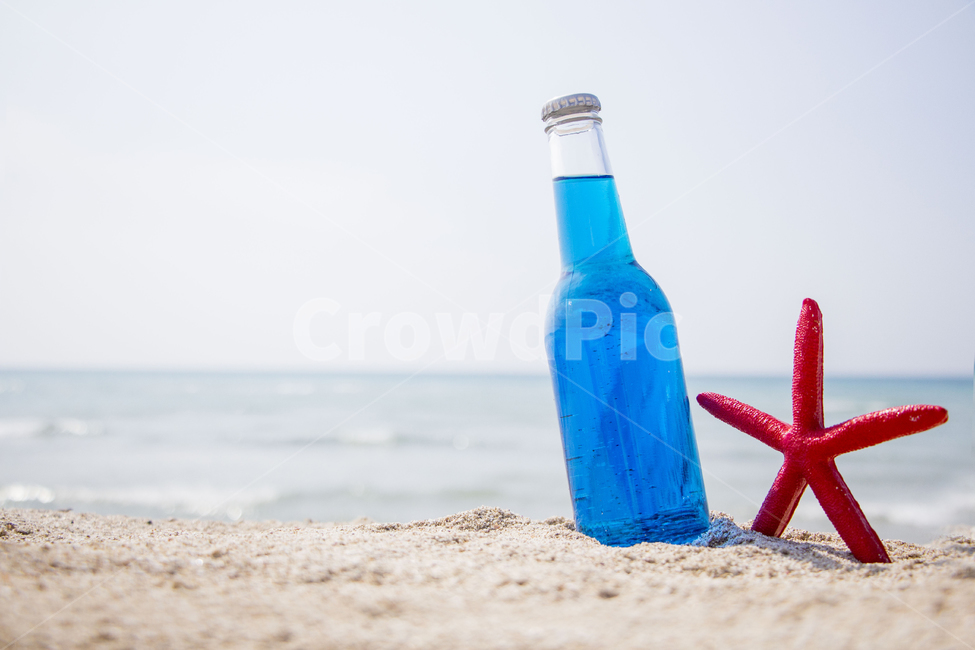 waves,spray,drinks,white sand,bottle,juice,Sea,summer,sandy beach,background,beach,starfish