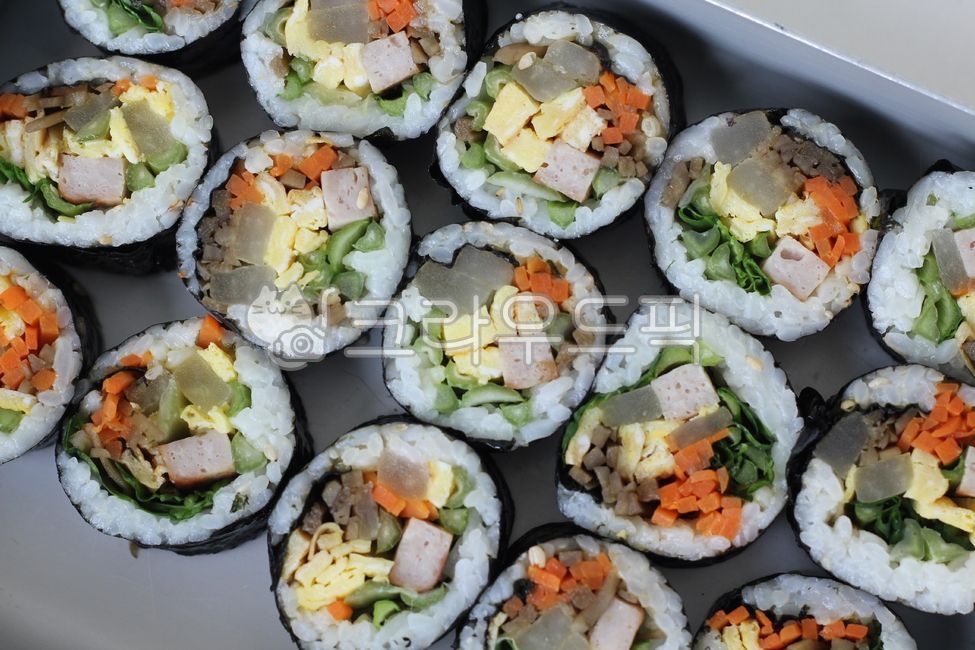 김밥, 김, 음식, 채소, 달걀, 사진,이미지,일러스트,캘리그라피 - joyfulharu작가