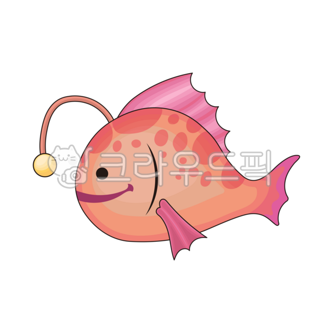lanternfish,angling,fish,sea,summer,fish,seafood,ocean,fishery,seaside,deep sea,orange,light,fishing,lure,fin,illustration,clipart,design,graphic,cute