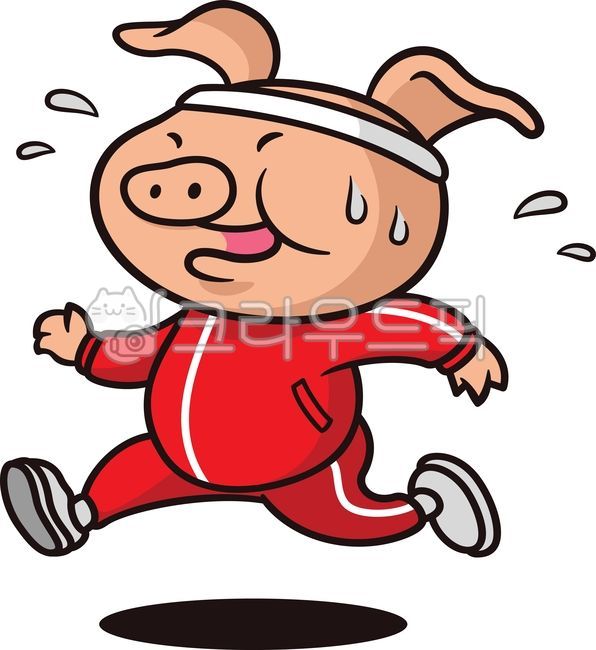 돼지,돼지그림,돼지일러스트,돼지이미지,운동,트레이닝,다이어트,체중,체중관리,운동복,조깅,달리기,살빼기,헬스