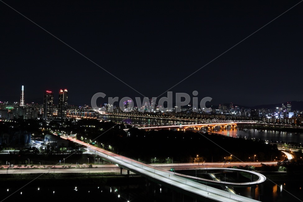 road,도로,freeway,고속도로,야경,응봉상,서울시야경,빛갈라짐