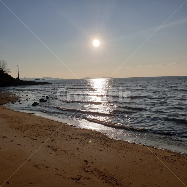 nature,자연,flare,빛,해수욕장,바다,파도,일몰