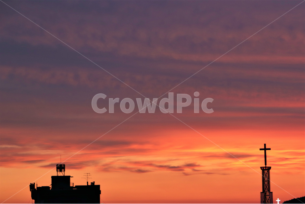 노을,일몰,해넘이,sunset,주황구름,주황하늘,도시일몰,도시노을