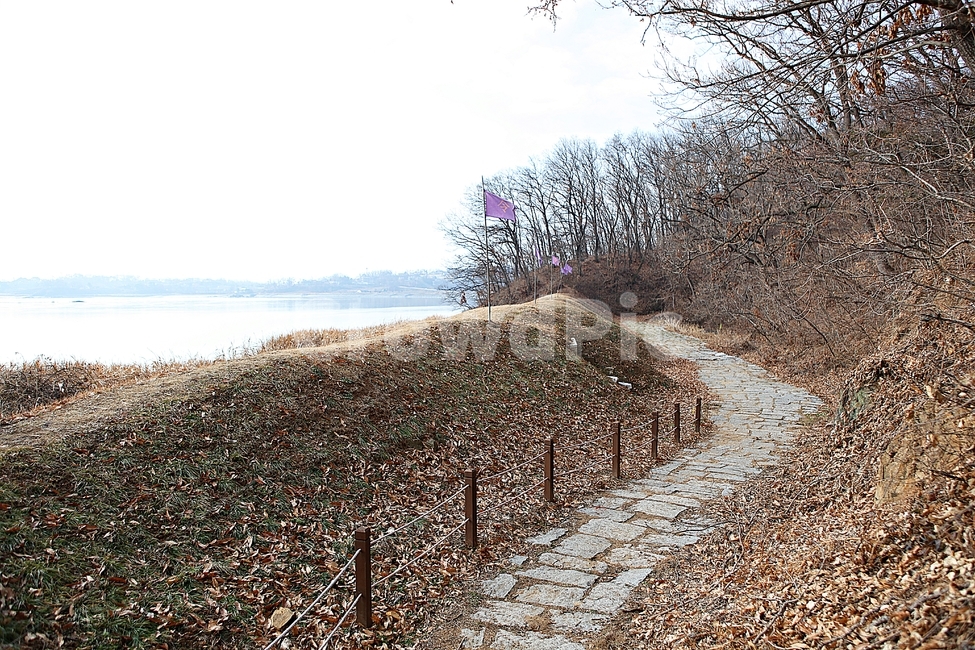 진지,방어벽,광성보,흙봉우리,식물,자연,풍경,겨울