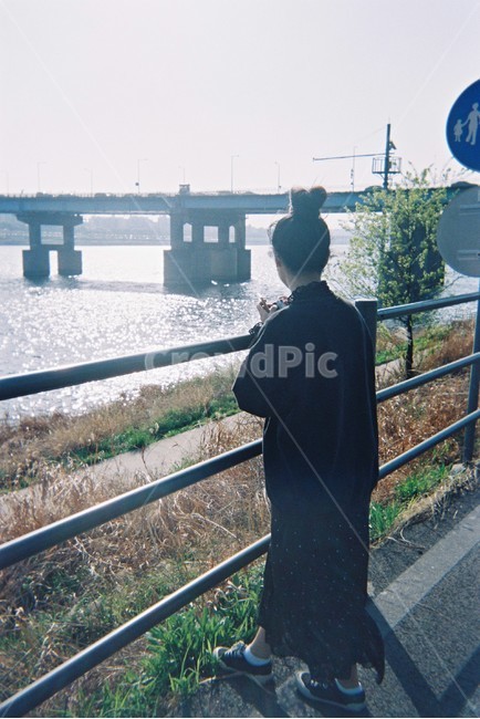 한강,여자,뒷모습,뚝섬유원지,가을,여성,여자,woman,female,lady