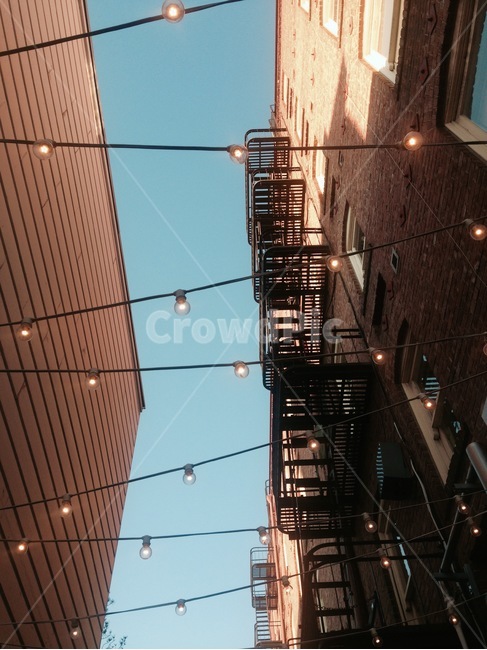 전구,데코레이션,데코,하늘,건물,전등,불빛,반짝,골목길,골목,sanfrancisco,building,between,light,lightbulb,bulb,brick,벽돌,계단,건축물,sky