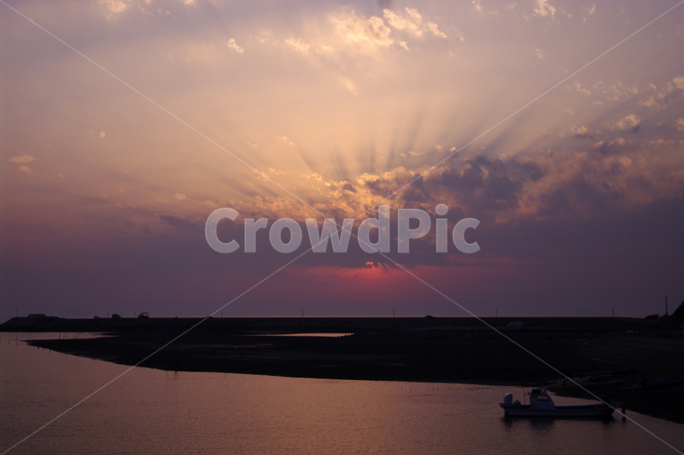 하늘,석양,노을,구름,빛,풍경,바다,sunset,안면도,꽃지해변,자연,풍경,nature,landscape,outdoors,옥외,transportation,교통,boat,보트,vehicle,차량