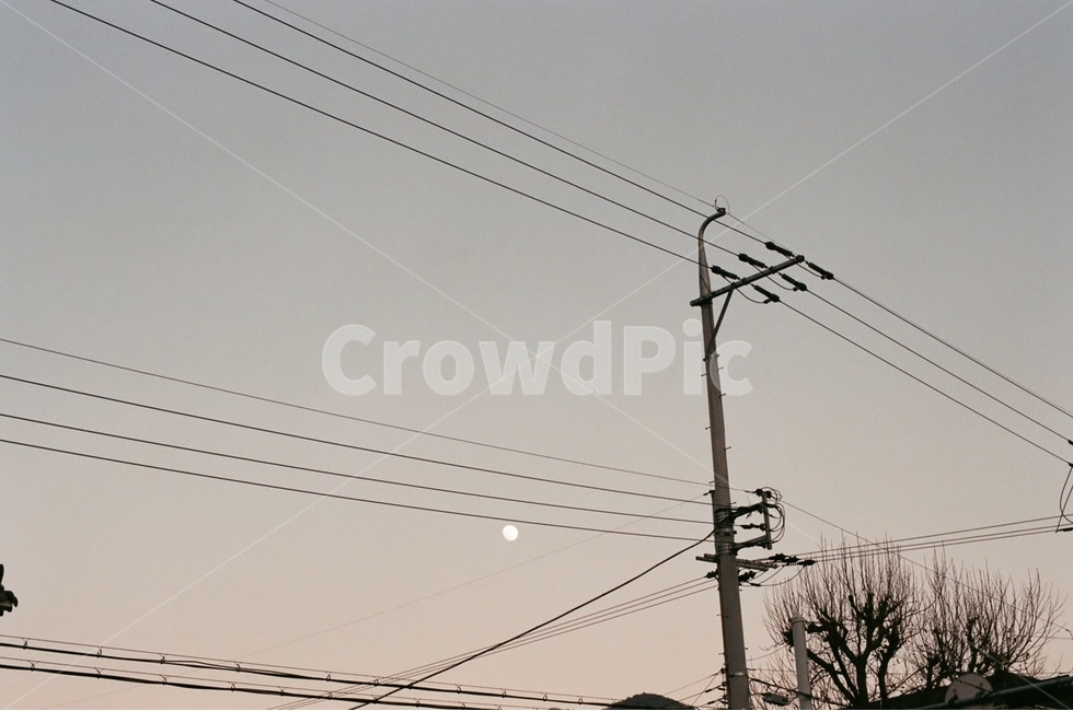 달,하늘,전기줄,전봇대,도시풍경,감성,감정,landscape,feeling,emotion,moon,감성,sensible,feeling,산업,industry,industrial,에너지산업,energy industry,utility pole,전신주,cable,케이블