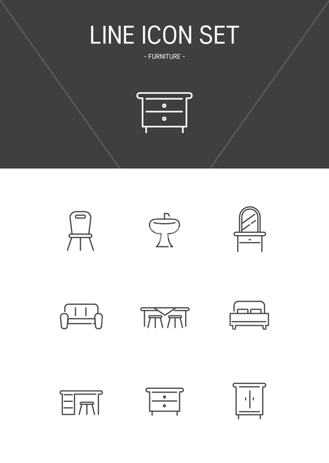 아이콘,가구,의자,세면대,화장대,쇼파,식탁,침대,침구,책상,서랍,옷장,라인아이콘,인테리어,실내디자인,interior design,그래픽,일러스트레이션,graphic,illustration,아이콘,icon