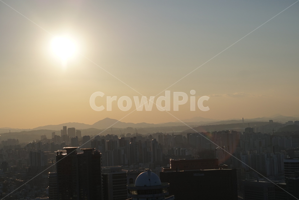 오후,노을,미세먼지,태양,어두움,도시,풍경,city,landscape,nature,자연,outdoors,옥외,경치