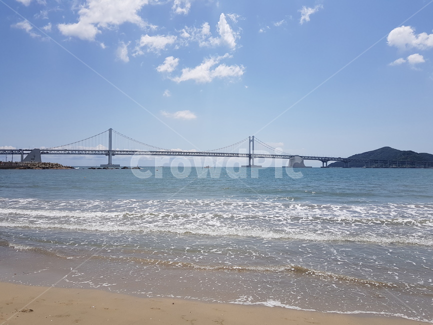 광안대교,바다,광안리해수욕장,파도,하늘,부산