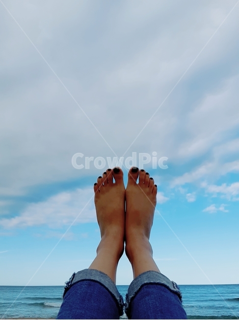 발,휴가,감성사진,바다,sky,하늘,안목해변