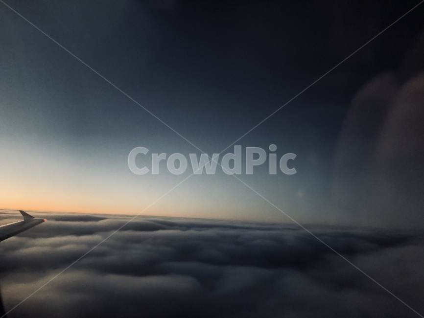 nature,자연,하늘,구름,비행기,노을,sky,밤하늘