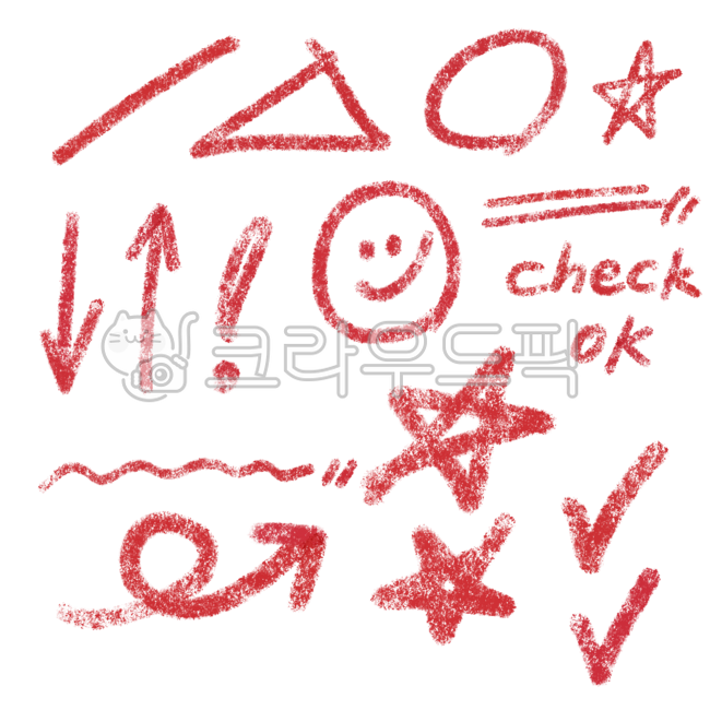 동그라미,색연필,빨간펜,png,색연필그림,빨간색,체크,교육,별,화살표,손글씨,기호,채점,표시,체크표시,밑줄,누끼,필기