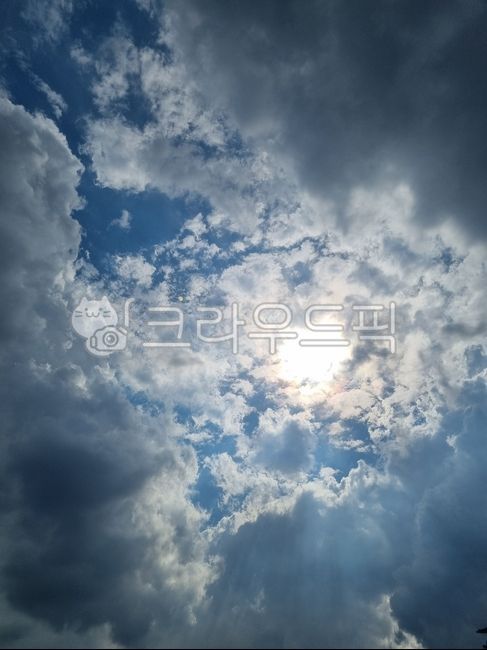 송사탕구름,빛줄기,하늘,뭉개구름,구름