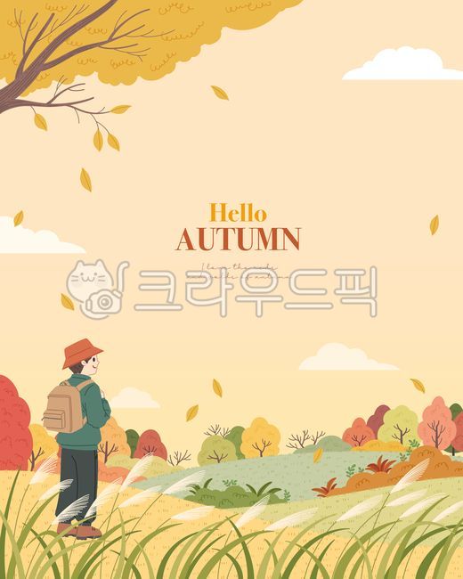 Autumn image,autumn background,autumn illustration,autumn,background,nature,landscape,hiking clothes,people,man,reed field,maple tree,maple leaf,mountain,hiking,holiday,poster,outdoor,sunset,season,banner