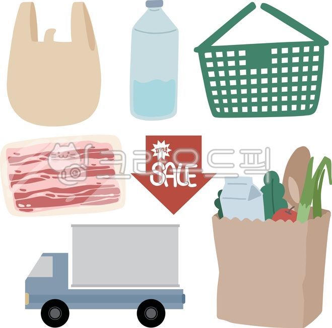 장바구니,비닐봉지,삼겹살,택배,세일,할인,장바구니일러스트,일러스트,손그림,그림,요소,마트요소,마트모음,마트드로잉,마트손그림,빨강,파랑,택배차,배송,운송,트럭,트럭일러스트,트럭그림,종이장바구니,마트,마트일러스트,삼겹살요소,삼겹살그림,삼겹살드로잉,물통,물병,초록,바구니