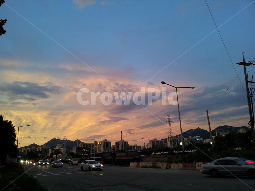 도시,야경,풍경,저녁,저녁노을