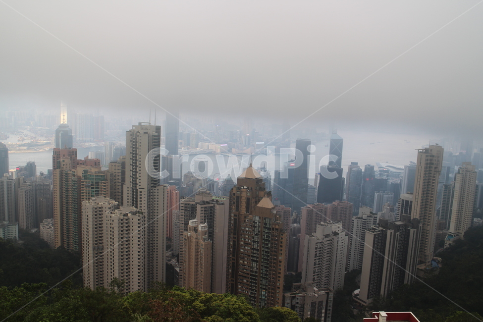 홍콩,야경,구름,풍경,빌딩,산정상,안개,hongkong
